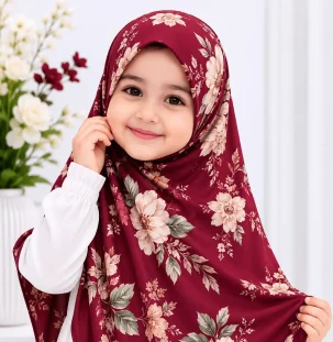 Kids Printed Makna Hijab Large Size CHI Fabric